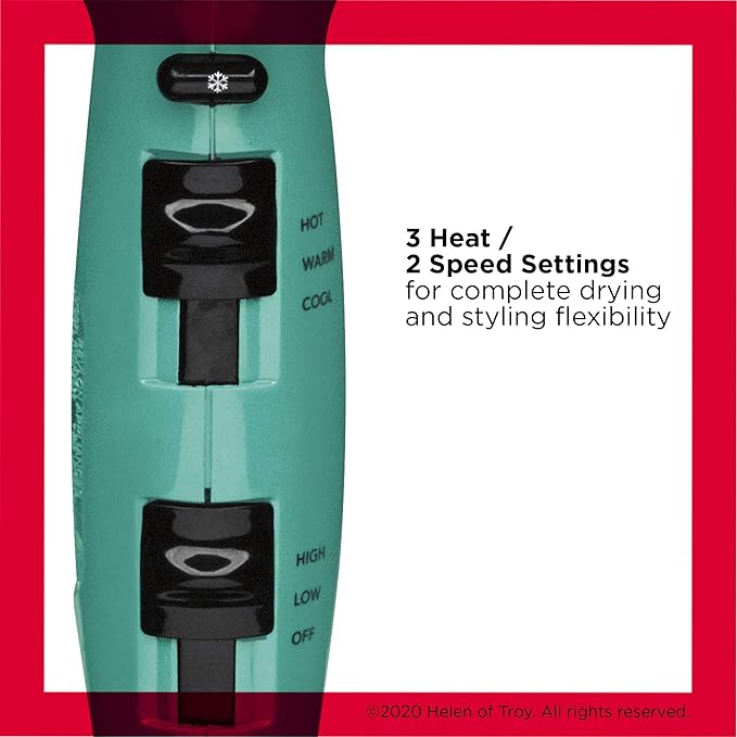 Revlon Volume Booster Hair Dryer | 1875W for Voluminous Lift and Body, (Green)