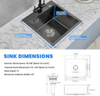 POPFLY 18×18 Inch Drop In Bar Prep Sink, 304 Stainless Steel Top mount Handmade - Image 7