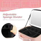 MOMIRA Makeup Train Case with Light & Mirror Large Cosmetic Organizer with - Image 5