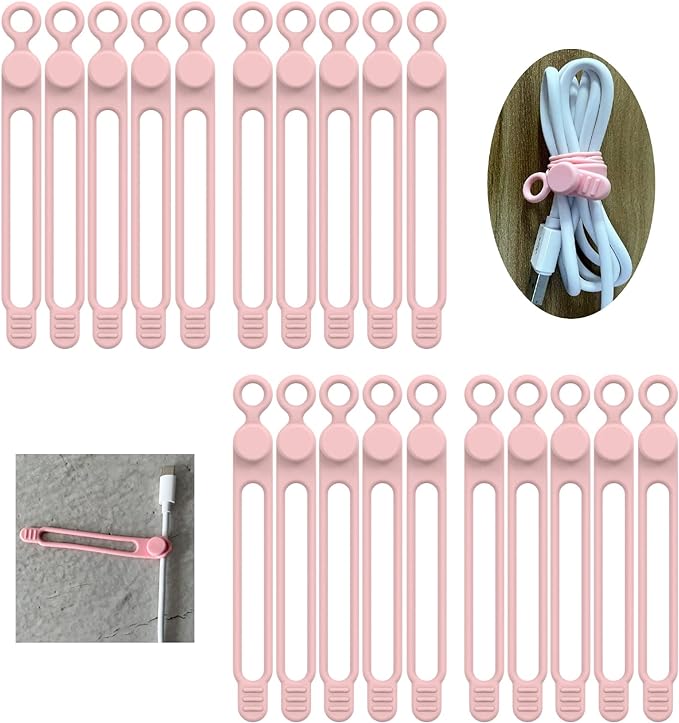 UMUST Silicone Cable Ties, Reusable Cable Management Organizer, Cable Straps by ELECTRONICACCESSORIES
