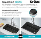 KRAUS Forteza 33-inch Granite Drop In/Undermount Single Bowl White Kitchen Sink - Image 8