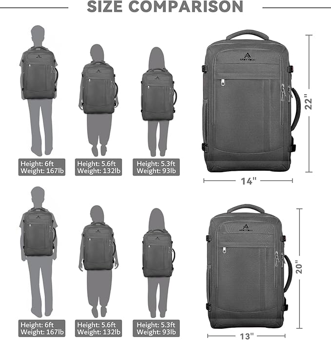 60L Travel Laptop Backpack for Men, Extra Large Backpack, Big Capacity Carry On - Image 4