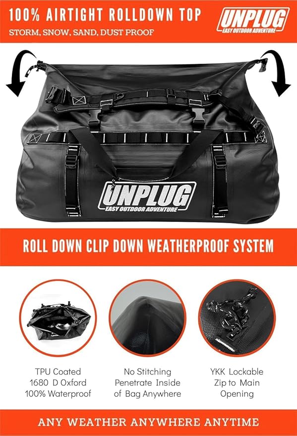UNPLUG Ultimate Adventure Bag | 1680D Heavy Duty Waterproof Bag | Large Travel - Image 3