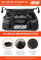 UNPLUG Ultimate Adventure Bag | 1680D Heavy Duty Waterproof Bag | Large Travel - Image 3