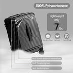 20 Inch Luggage with Spinner Wheels, Expandable Front Opening Suitcase 100% PC - Image 3