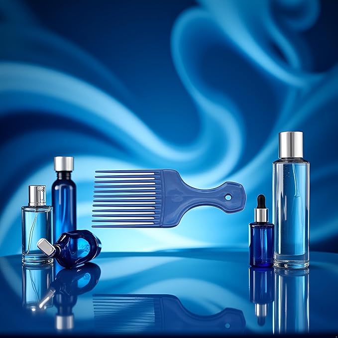 Blue Salon-Style Hair Pick and Barber Comb, Pick Comb for Curly Hair and Parting Care for Thick Quality Barber Supplies, Styling Tools and Appliances, Hair Combs
