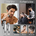 Ufree Professional Hair Clippers for Men, Clippers and Trimmers Set, Barber Clippers, Electric Beard Trimmer with Barber Bag, Gifts for Men，Silver