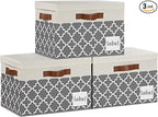 Large Storage Bins with Lids, Foldable Fabric Storage Baskets with Lids by PFFVRP