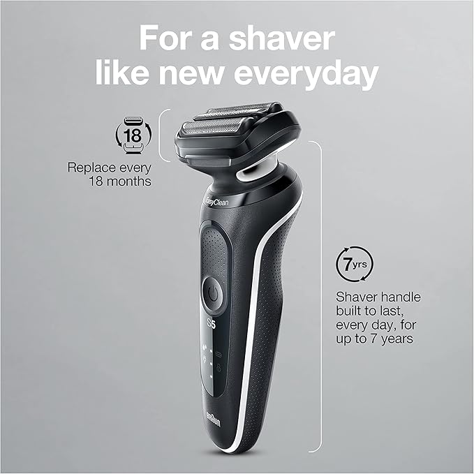 Braun Electric Razor for Men, Waterproof Foil Shaver, Series 5 5050cs, Wet & - Image 9