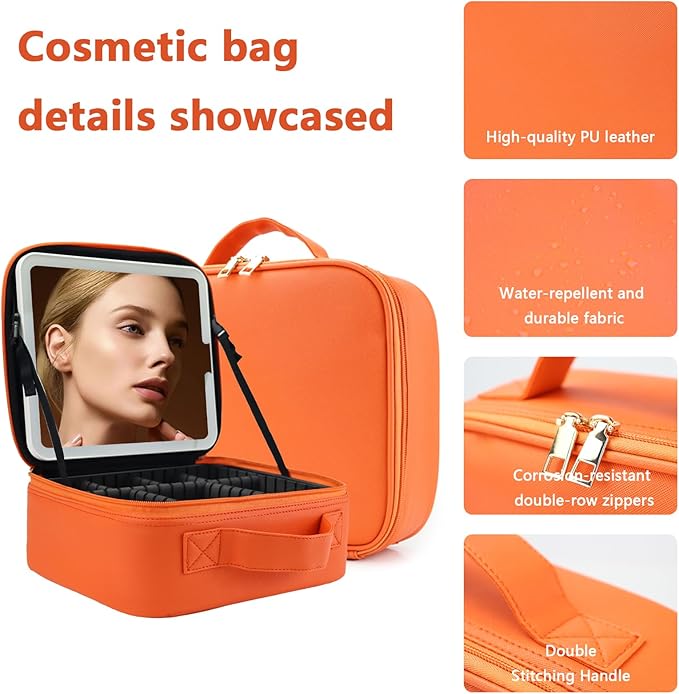 Travel Makeup Bag for Women and Makeup Artists Cosmetic Organizer Large Makeup - Image 6