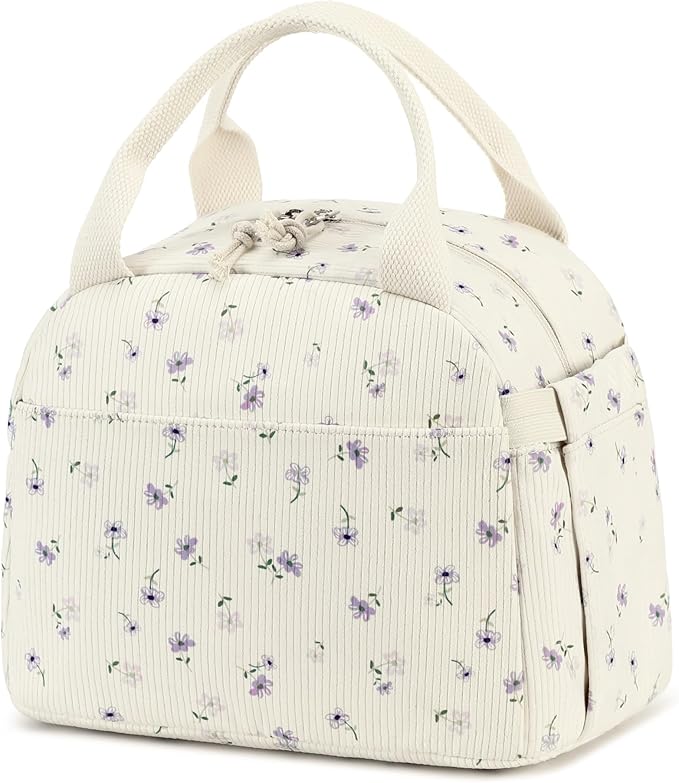 Bluboon Lunch Bag for Women Men Cute Corduroy Lunch Tote Bags Reusable by BLUBOON