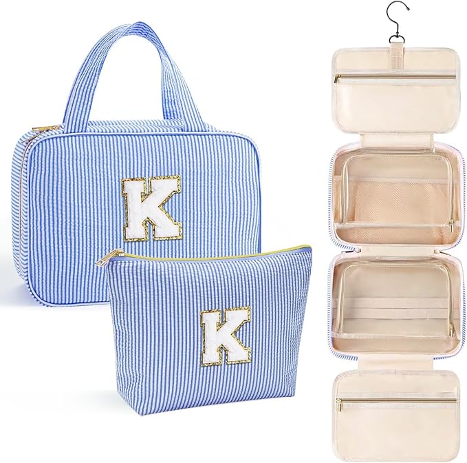 YOOLIFE Initial Toiletry Bag Travel Makeup Bag by YOOLIFE