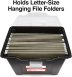 STAPLES File Folder Tote, Portable Filing Box, Letter Size Hanging Folders - Image 2