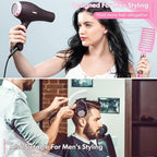 Hair Brush Set, Curved Vented Detangling Hair Brushes for Women Men Kids, Professional Vent Styling Brush for Wet Dry Curly Thick Straight Hair Fast Blow Drying Brush (Black+ White)