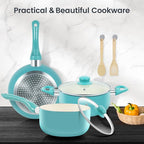 Pots and Pans Set, 7 Piece Nonstick Ceramic Cookware Set, Kitchen Induction - Image 6