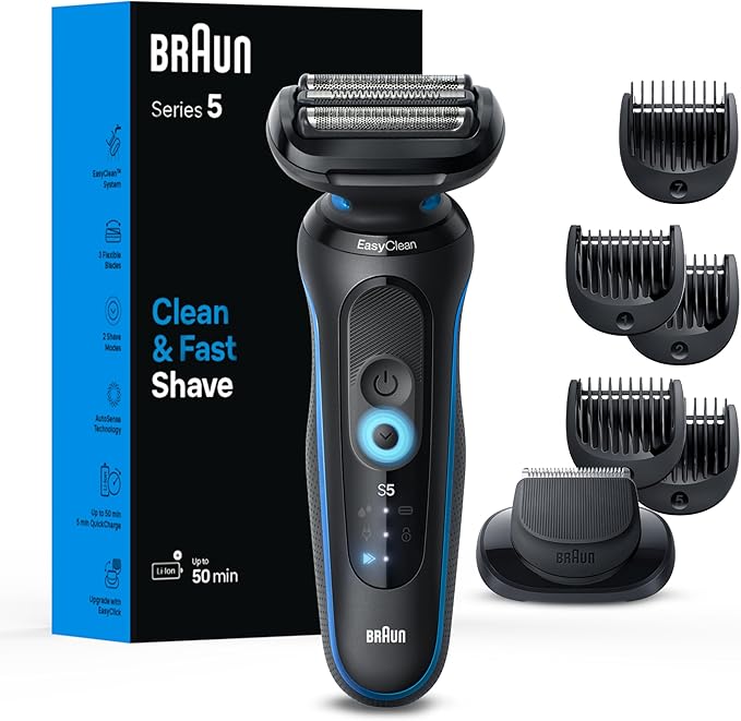 Braun Electric Shaver for Men, Series 5 5120s, Wet & Dry Shave, Turbo Shaving by Braun