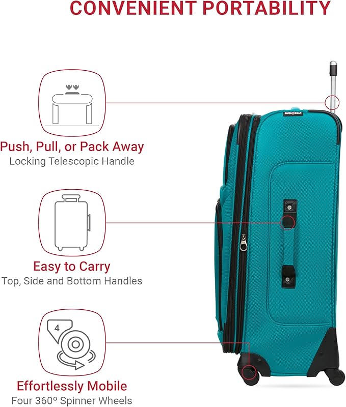 SwissGear Sion Softside Expandable Roller Luggage, 3 Piece Set - Image 2