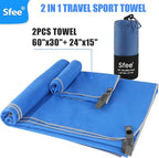 Sfee 2 Pack Microfiber Travel Towel, Quick Dry Beach CampingTowel Super - Image 6