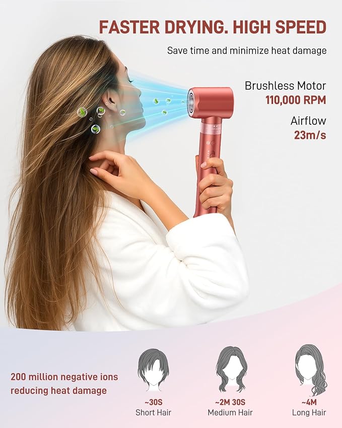 5 in 1 Hair Styler Hot Air Styler - High-Speed Hair Dryer Brush, Fast Drying No Heat Damage Ionic Blow Dryer Brush for Women Volumizing, Curling, Straighten, Frizz-Free Multi Stylers Travel Bag