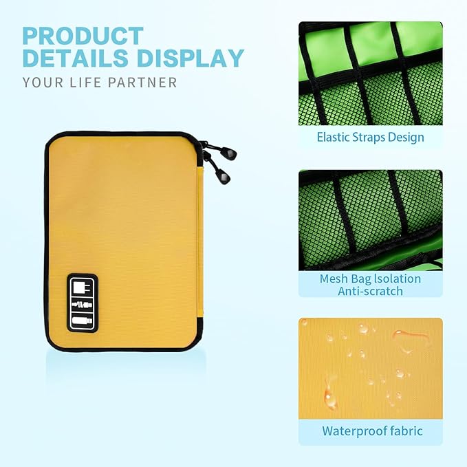 Electronics Travel Organizer, Portable Waterproof Electronic Travel Storage Bag - Image 4