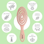 Ninabella Detangling Hair Brush for Women & Men - Does not Pull - Straightening Brushes for Straight & Curly Hair - Unique Spiral Hairbrush - Rose Gold