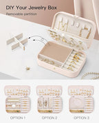 Vlando Travel Jewelry Case, PU Leather Travel Jewelry Box - Image 4