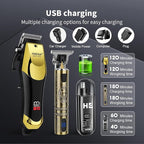 HIENA PRO Professional Hair Clippers & Cordless Barber Clippers for Men, Rechargeable Trimmer Set and Facial Grooming Tool Kit, Ear, Nose Hair Trimmer Set, Gifts for Men