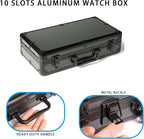 10 slots Watch organizer Case, Aluminum watch storage box, hard watch travel box - Image 3