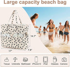 LEDAOU Beach Bag Waterproof Sandproof Women Tote Bag Pool Bag - Image 7