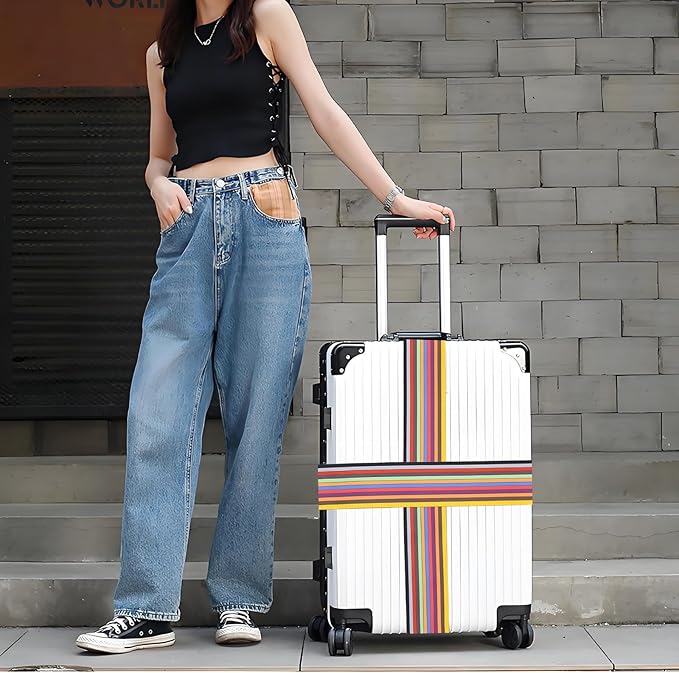 Stripes Luggage Straps for Suitcases, Adjustable Luggage Travel Belt to Keep - Image 5