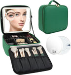 Travel Makeup Bag with LED Mirror and 10x magnifying glass with 3 Lighted - Image 9