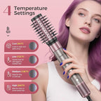 7-in-1 Hair Dryer Brush Blow Dryer, Hot Air Brush Styler with Travel Bag– Fast Drying, Curling, Straightening & Volumizing – 1500W High-Speed Motor 110,000 RPM – All Hair Types – Pink