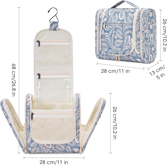 Narwey Hanging Toiletry Bag for Women Travel Makeup Bag Organizer Toiletries - Image 6