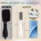 Dual Voltage Hair Dryer Brush, Travel Hot Air Brush Mini, Blow Dryer Ionic Straightener Curler Styler Blowout Hair Tools