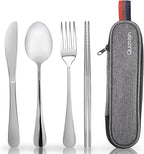 Travel Utensils with Case, Quatish Portable Silverware Set by Quatish