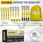 AUGO Ratchet Straps Heavy Duty 4 Pack -15 FT - 2200 LB Break Strength – - Cargo - Image 5