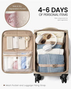 LOVEVOOK Carry On Luggage 22x14x9 Airline Approved, 22 Inch Softside Suitcases - Image 4