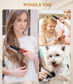 Dandruff Comb Fine Tooth Scalp Detox Comb Lice for Women, Men & Kids Stainless Steel Scalp Detoxing, Sweep & Massage Hair Brush Tool for Hair Care (3PC Black+Red)