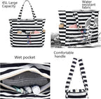 LEDAOU Beach Bag Waterproof Sandproof Women Tote Bag Pool Bag - Image 3