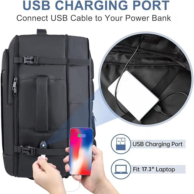 Carry On Backpack, 50L Travel Backpack, Luggage Backpack TSA Flight Approved - Image 6