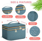 Large Makeup Bag with Mirror Double Layer Travel Make Up Organizer Case - Image 5
