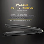 INFINITIPRO by CONAIR ArteBella 1-inch Flat Iron |Hair Straightener with Extra Long Plates | Italian Performance for Ultra-Fast, Flawless Styling