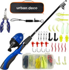 Urban Deco Kids Fishing Pole Set Portable Telescopic Kids Fishing Rod and Reel by UrbanDeco
