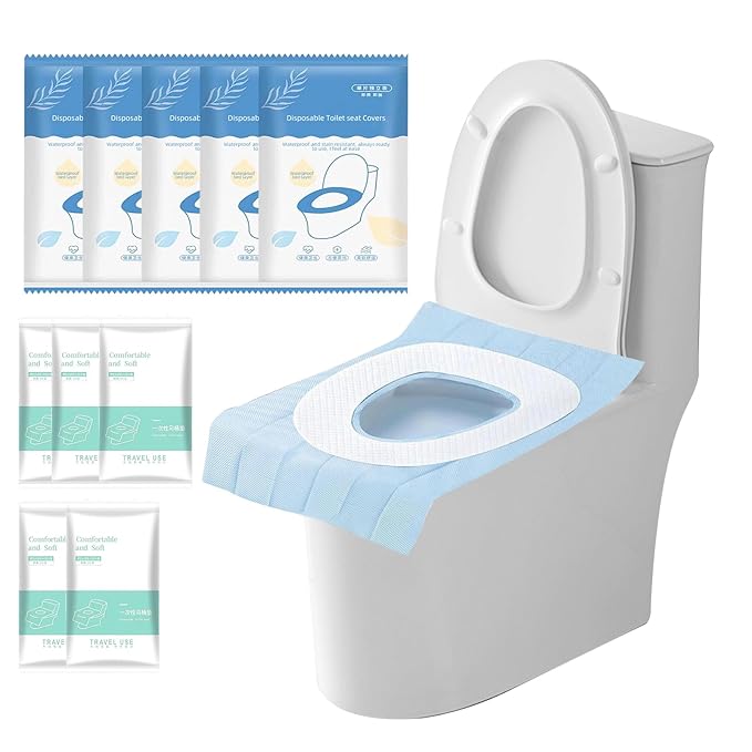 55 Pack Toilet Seat Covers Disposable 16x24 Inch XL Portable Toilet Liners by Unknown