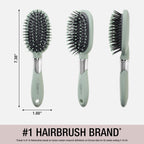 Velvet Touch oval cushion hair brush (Sage Green / 1 Count (Pack of 1))