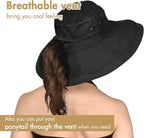 Sun Hats for Women Gardening Hat Wide Brim Ponytail Beach Sun Protection - Image 3