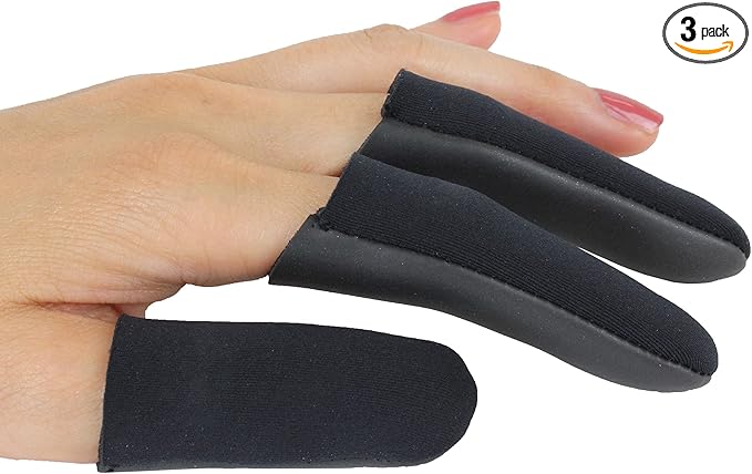 Jatai Heat Shield Professional High Heat Resistant Finger Protection Guards for Curling and Flat Irons, Wands, Blow Dryers - 3pc (Small/Medium, Black)
