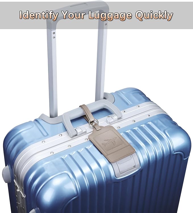 Teskyer Luggage Tags, 3 Pack Premium PU Leather Luggage Tags Privacy Protection - Image 8