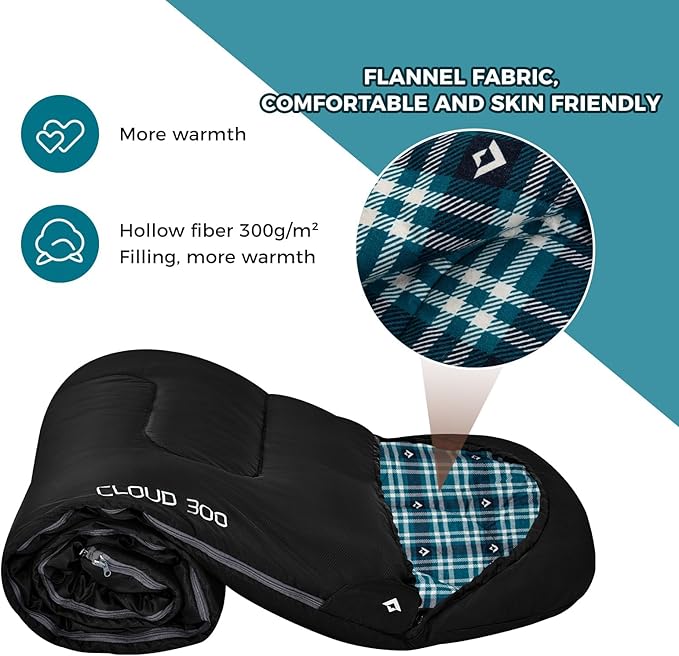 KingCamp Sleeping Bag for Adults, Cold Weather & Warm XL Big and Tall Flannel - Image 4