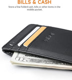 Buffway Mens Slim Wallet, Minimalist Thin Front Pocket Leather Credit Card - Image 5